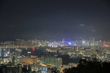 1 June 2013 Nigh view at the kowloon peak, HK City view