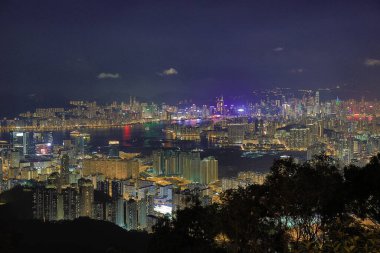 1 June 2013 Nigh view at the kowloon peak, HK City view