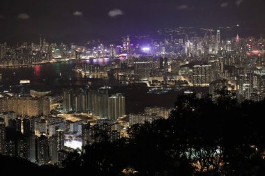 1 June 2013 Nigh view at the kowloon peak, HK City view