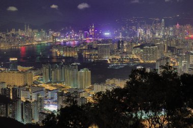 1 June 2013 Nigh view at the kowloon peak, HK City view