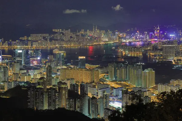1 June 2013 Nigh view at the kowloon peak, HK City view