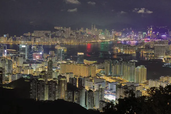 1 June 2013 Nigh view at the kowloon peak, HK City view