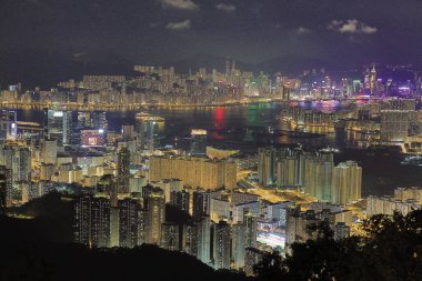 1 June 2013 Nigh view at the kowloon peak, HK City view