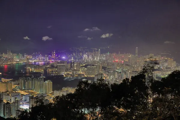 1 June 2013 Nigh view at the kowloon peak, HK City view