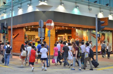 2013 June 7 Hong Kong street scene with neon signs at night