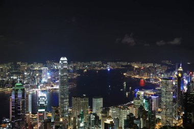 2 June 2013 night view of Hong Kong from the Victoria peak in Hong Kong.