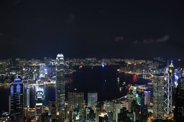 2 June 2013 night view of Hong Kong from the Victoria peak in Hong Kong.