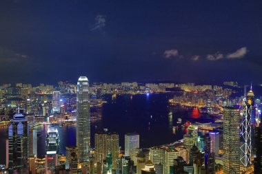 2 June 2013 night view of Hong Kong from the Victoria peak in Hong Kong.