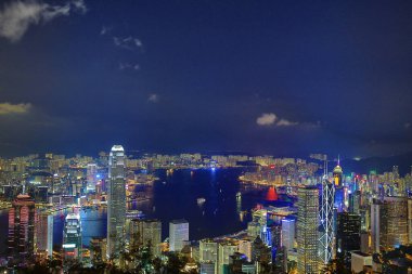 2 June 2013 night view of Hong Kong from the Victoria peak in Hong Kong.