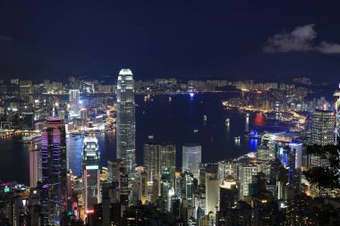 2 June 2013 hong kong twilight skyline, view from Victoria Peak