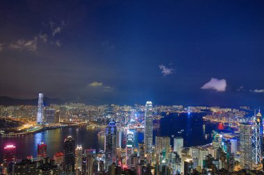 2 June 2013 hong kong twilight skyline, view from Victoria Peak