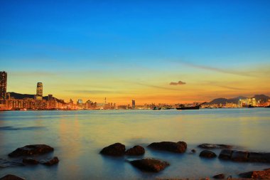 2013 July 2013 skyline of Hong kong island from victoria harbour