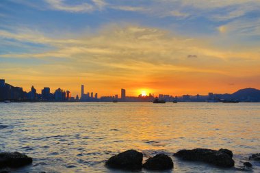 2013 July 2013 skyline of Hong kong island from victoria harbour