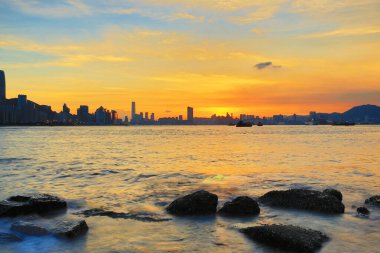2013 July 2013 skyline of Hong kong island from victoria harbour