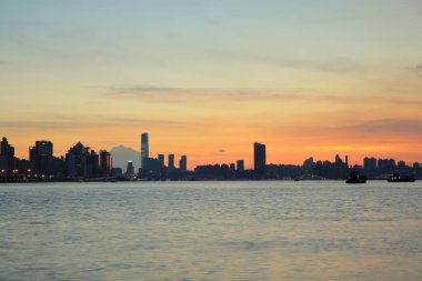 2013 July 2013 skyline of Hong kong island from victoria harbour