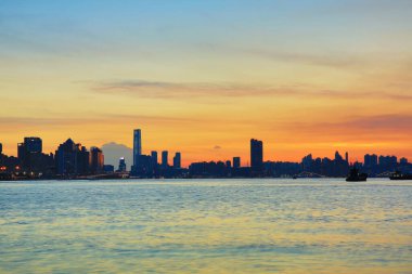 2013 July 2013 skyline of Hong kong island from victoria harbour