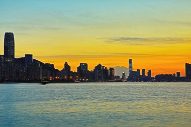 2013 July 2013 skyline of Hong kong island from victoria harbour