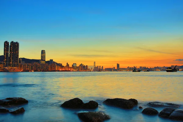 2013 July 2013 skyline of Hong kong island from victoria harbour