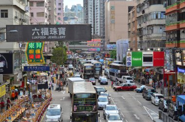 a Nathan road in Mongkok, Kowloon, Hong Kong 6 July 2013