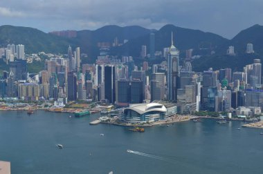 city skyline and Victoria Harbour, hong kong 6 July 2013