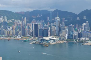 city skyline and Victoria Harbour, hong kong 6 July 2013