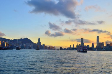 18 June 2013 sunset of Victoria Harbour, the hong kong