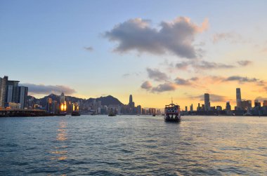 18 June 2013 sunset of Victoria Harbour, the hong kong