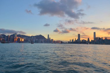 18 June 2013 sunset of Victoria Harbour, the hong kong