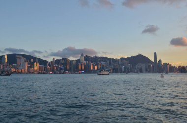 18 June 2013 the sunset of Victoria Harbour, hong kong