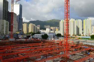 under construction , the building site at hong kong 28 July 2013