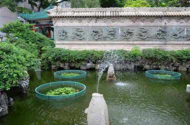 Pavilion Water Garden Reflection Wong Tai Sin Taoist Temple 28 Sept 2013
