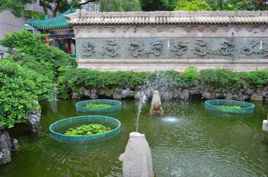 Pavilion Water Garden Reflection Wong Tai Sin Taoist Temple 28 Sept 2013