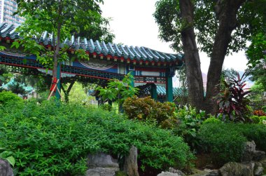 Pavilion Water Garden Reflection Wong Tai Sin Taoist Temple 28 Sept 2013