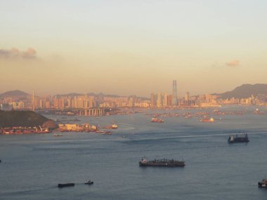 the landscape of Ma Wan channel, hong kong 4 Aug 2013