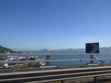the landscape of Ma Wan channel, hong kong 4 Aug 2013