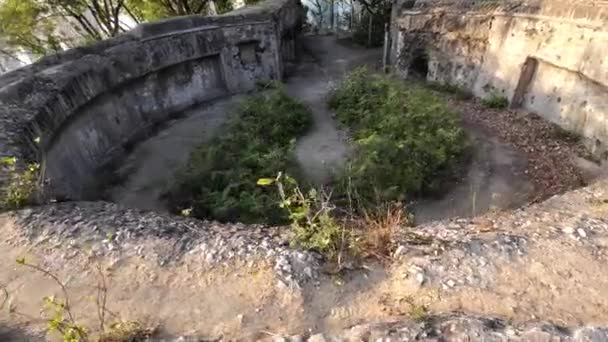 Devil Peak Battery Antigo Forte Hong Kong Localizado Devil Hill — Vídeo de Stock