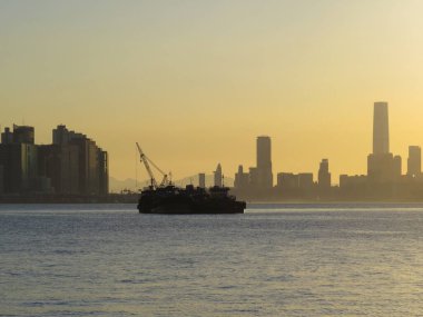 2013 Aug 5 Hong Kong , Victoria harbour at the sunset