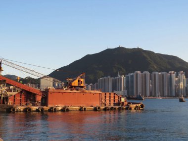 2013 Aug 5 Hong Kong , Victoria harbour at the sunset