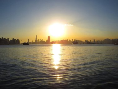 2013 Aug 5 Hong Kong , Victoria harbour at the sunset