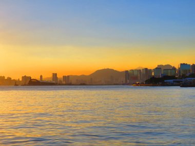 2013 Aug 5 Hong Kong , Victoria harbour at the sunset
