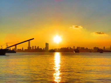 2013 Aug 5 Hong Kong , Victoria harbour at the sunset