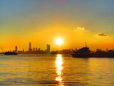 2013 Aug 5 Hong Kong , Victoria harbour at the sunset