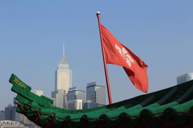 a tour boat Victoria Harbor of Hong Kong 7 Sept 2013