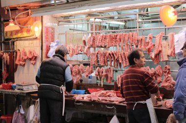 the Gage Street outdoor wet market , hk 28 Dec 2013