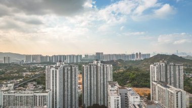 a landscape of the Long Ping Estate, Feb 18 2023