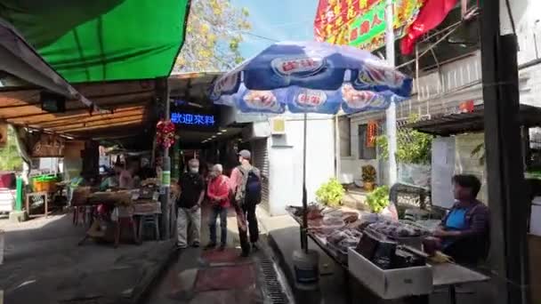 Lau Fau Shan Seafood Fishing Village Feb 2023 — стоковое видео