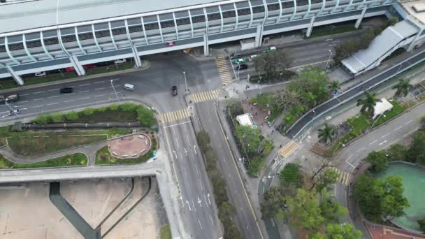 Вид Пересечение Дорог Лонг Пин Гонконг Февраля 2023 Года — стоковое видео