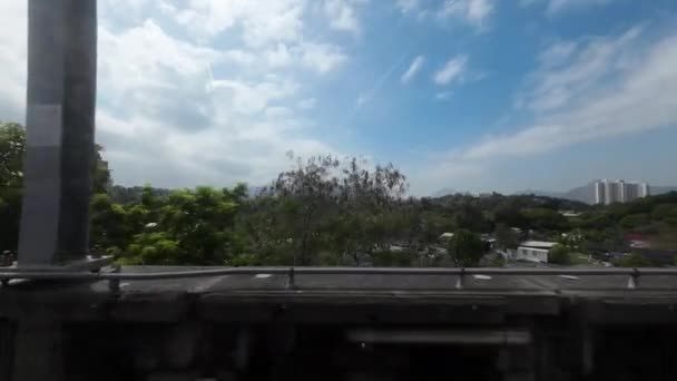 Θέα Στην Πόλη Από Τρένο Χονγκ Κονγκ Φεβρουαρίου 2023 — Αρχείο Βίντεο