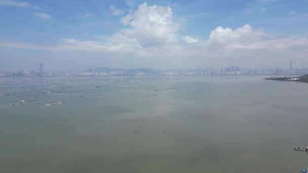 Landscape Deep Bay Lau Fau Shan Hong Kong February 2023 — стокове відео