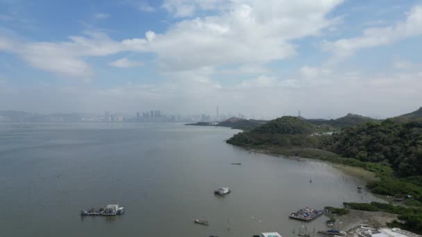 Paysage Deep Bay Lau Fau Shan Hong Kong Février 2023 — Video